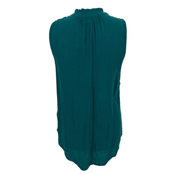 Market & Spruce Swiss Dot Sleeveless Blouse Green Blue Size Small NWT - Picture 6 of 10